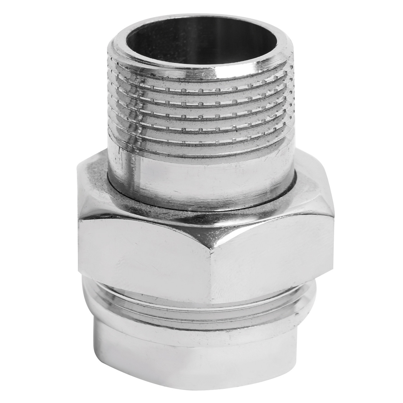 Згін американка згін з накидною гайкою Valve J.G. прямий 1 дюйми латунний хромований, фото 1