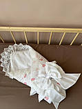 Гарний конверт на виписку, конверт-ковдра з пелюшкою на виписку, пелюшка з мереживом для малюка Angelok-child, фото 2