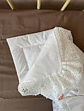 Гарний конверт на виписку, конверт-ковдра з пелюшкою на виписку, пелюшка з мереживом для малюка Angelok-child, фото 2