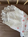 Гарний конверт на виписку, конверт-ковдра з пелюшкою на виписку, пелюшка з мереживом для малюка Angelok-child, фото 3