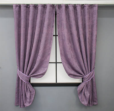 Комплект (2шт. 1,3х1,7м.) коротких штор із жакарда колекція "Sultan XO", Туреччина. Колір фіолетовий. Код 1145ш 35-0236