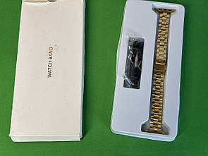 Ремінець, браслет для годинника, нержавійка сталь тонкий сумісний з Apple Watch. Золотий