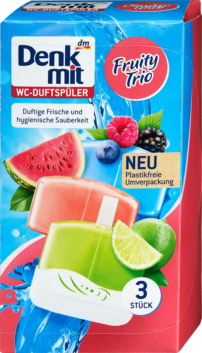 Туалетний блок Denkmit WC-Duftspüler (Fruity-Trio) 3x55 мл, фото 1