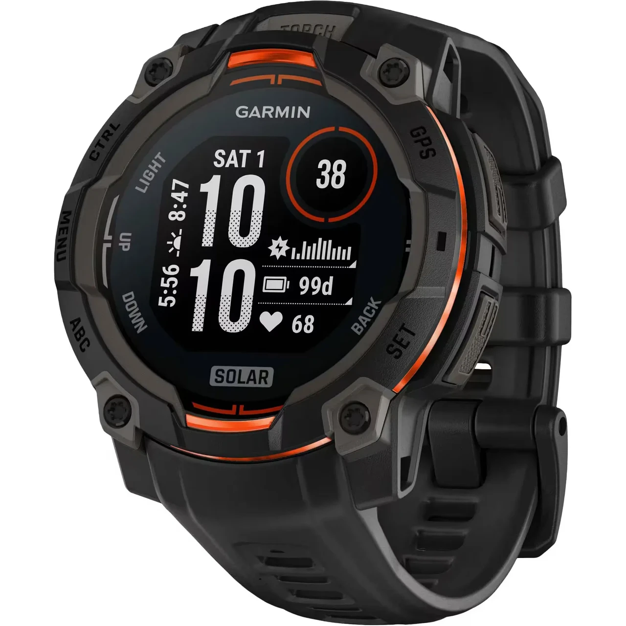 Смарт-годинник Garmin Instinct 3 50mm Solar Black with Charcoal Band (010-02935-00)