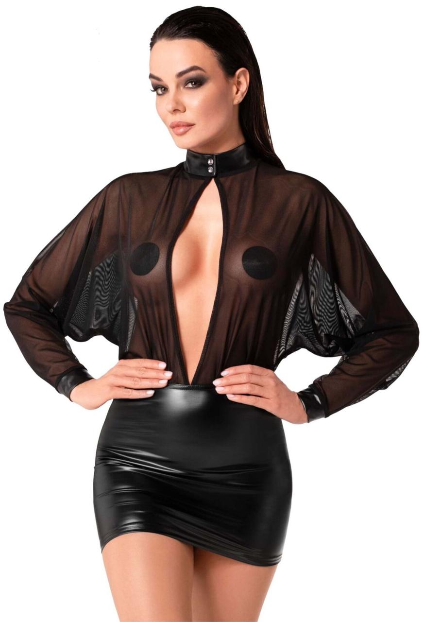 Платье Noir Handmade F348 Powerwetlook and tulle dress - L, фото 1