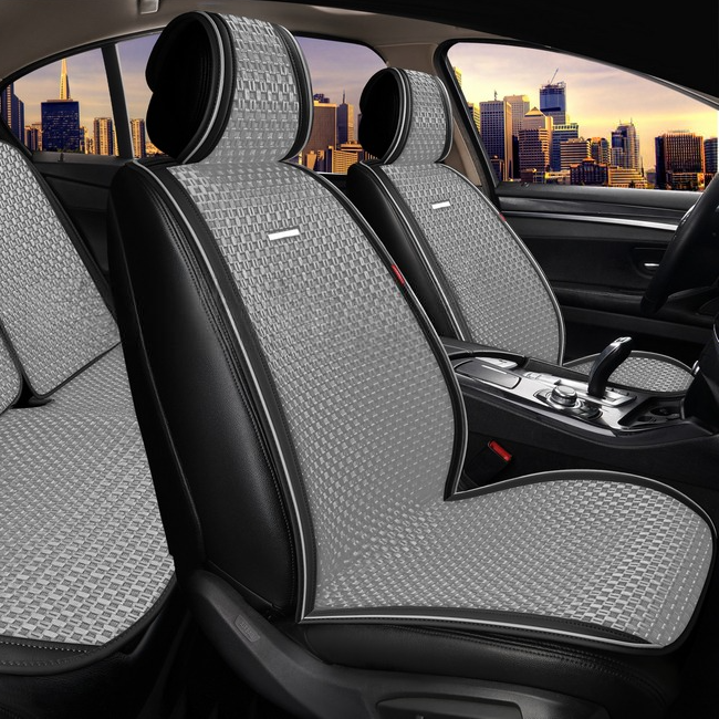 Накидки на передній ряд CarFashion, модель Breeze Front, сірий/чорний