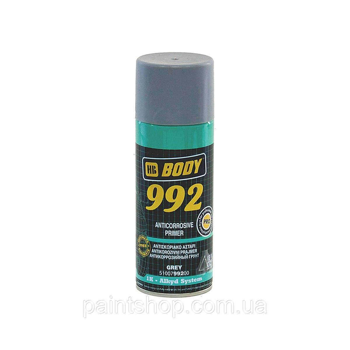 Грунт антикорозійний HB Body Spray 992 Сірий 400 мл, фото 1