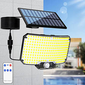 Вуличний ліхтар із сонячною панеллю Solar Powered Sensor Light прожектор з датчиком руху та пультом ДУ