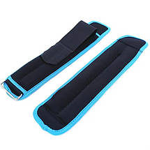 Обважнювачі для рук і ніг неопренові обважнювачі манжети універсальні Newt 2 шт по 1 кг чорно-бірюзові, фото 3