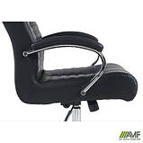 Крісло офісне для керівника Атлантіс / Atlantis з високою спинкою, механізм Anifix, шкірозамінник чорний, фото 5