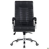 Крісло офісне для керівника Атлантіс / Atlantis з високою спинкою, механізм Anifix, шкірозамінник чорний, фото 3