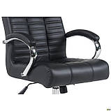 Крісло офісне для керівника Атлантіс / Atlantis з високою спинкою, механізм Anifix, шкірозамінник чорний, фото 6