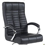 Крісло офісне для керівника Атлантіс / Atlantis з високою спинкою, механізм Anifix, шкірозамінник чорний, фото 8