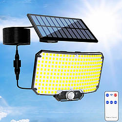Вуличний прожектор із сонячною панеллю Solar Powered Sensor Light ліхтар із датчиком руху та пультом ДУ