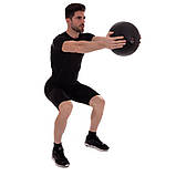 Слембол м'яч набивний для кросфіту та фітнесу Slam Ball Zelart Чорний (вага 12 кг) FI-2672-12, фото 2