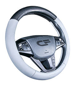 Чохол на кермо розмір M, чорний/сірий, модель Carbon, виробник CarFashion