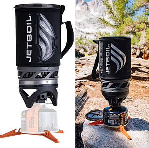 Інтегрована система приготування їжі Jetboil Flash Carbon, 1 л | Портативний туристичний набір з пальником для походів та кемпінгу
