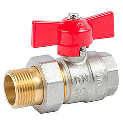 Кран кульовий з американкою кран з накидною гайкою Valve J.G. 3/4 дюйма внутрішнє зовнішнє різьблення латунь