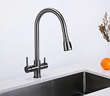 Змішувач для кухні Fabiano FKM 3122 Black Steel, фото 5