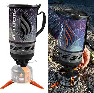 Інтегрована система приготування їжі Jetboil Flash Fractile, 1 л | Портативний туристичний набір з пальником для походів та кемпгу