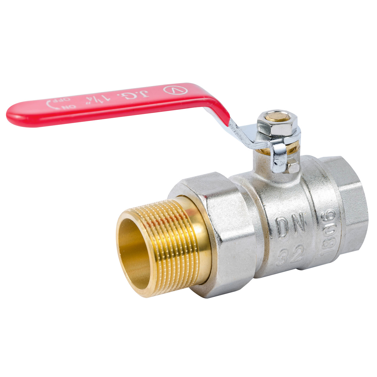 Кран кульовий з американкою кран з накидною гайкою Valve J.G. 1 1/4 дюйма внутрішнє зовнішнє різьблення латунь