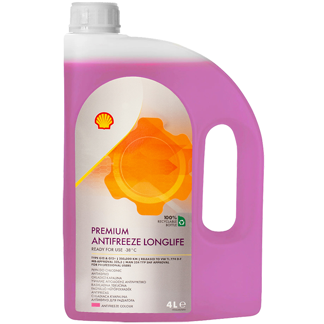 Антифриз Shell Premium Antifreeze Longlife 774 D-F (G12+) Ready to use 4 л