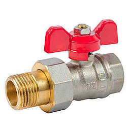 Кран кульовий з американкою накидною гайкою Valve J.G. AB 1/2" внутрішнє зовнішнє різьблення латунь 59