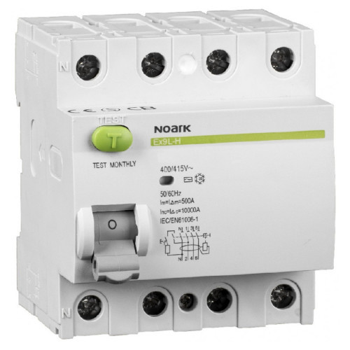 Диференційний вимикач (ПЗВ) Noark 10кА 63А 4P 300mA тип AC Ex9CL-H 108185