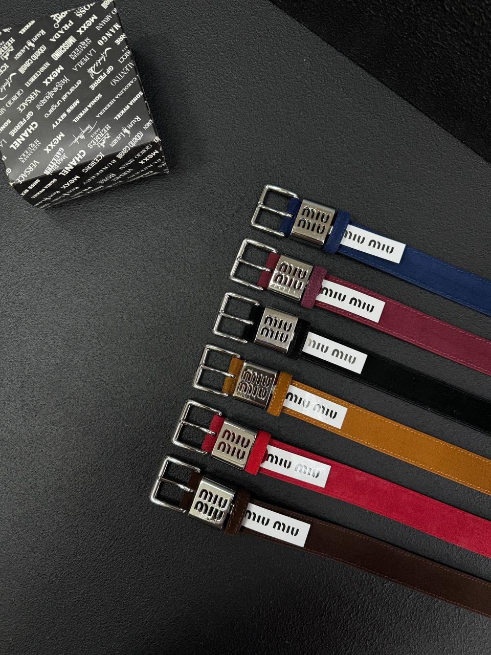 Жіночий ремінь із натуральної замші, ширина 3 см, мікс кольорів