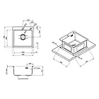 Набір 2в1 кухонної мийки на дачу Kroner Derby 5050HM Brush + проточний водонагрівач Kroner Volt 189, фото 3