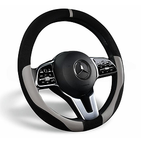 Чохол на кермо розмір M, чорний/сірий, модель TAG, виробник CarFashion