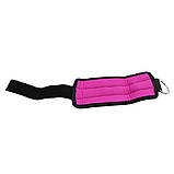 Манжет для тяги на ногу Рожево-червоний 20х8.5 см Спортивний манжет для ніг М'який манжет для ніг, фото 5