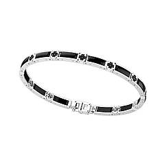 Чоловічий браслет зі срібла з керамічними 
вставками ZANCAN KXB048-N Zipexpert ZIPEXPERT