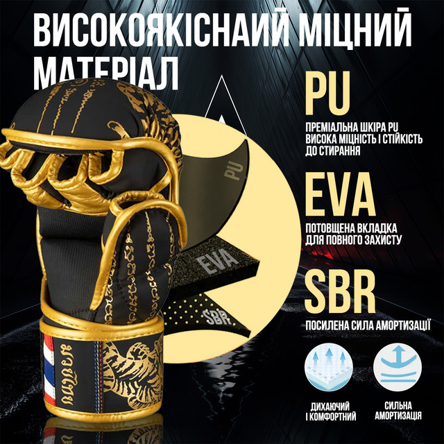 Рукавиці для ММА Phantom Muay Thai Black Gold S/M (капа в подарунок) 3 6552587827 w640 h2048 bez nazvi 4