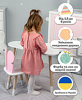 Дитячий столик хмаринка 46х70х40 та стільчик метелик 26.5х26х25, стіл та стілець для дитячої кімнати, білий з рожевим, фото 6