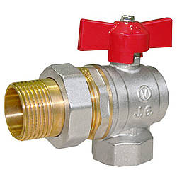 Кран з американкою (накидною гайкою) 1" кутовий JG посилений BRAS 59