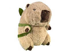 М'яка плюшева іграшка Кругляш Капібара з рюкзаком у формі авокадо Розмір 24см