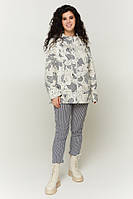 Стильна жіноча  демісезонна коротка вітровка принтована ''Сірена'