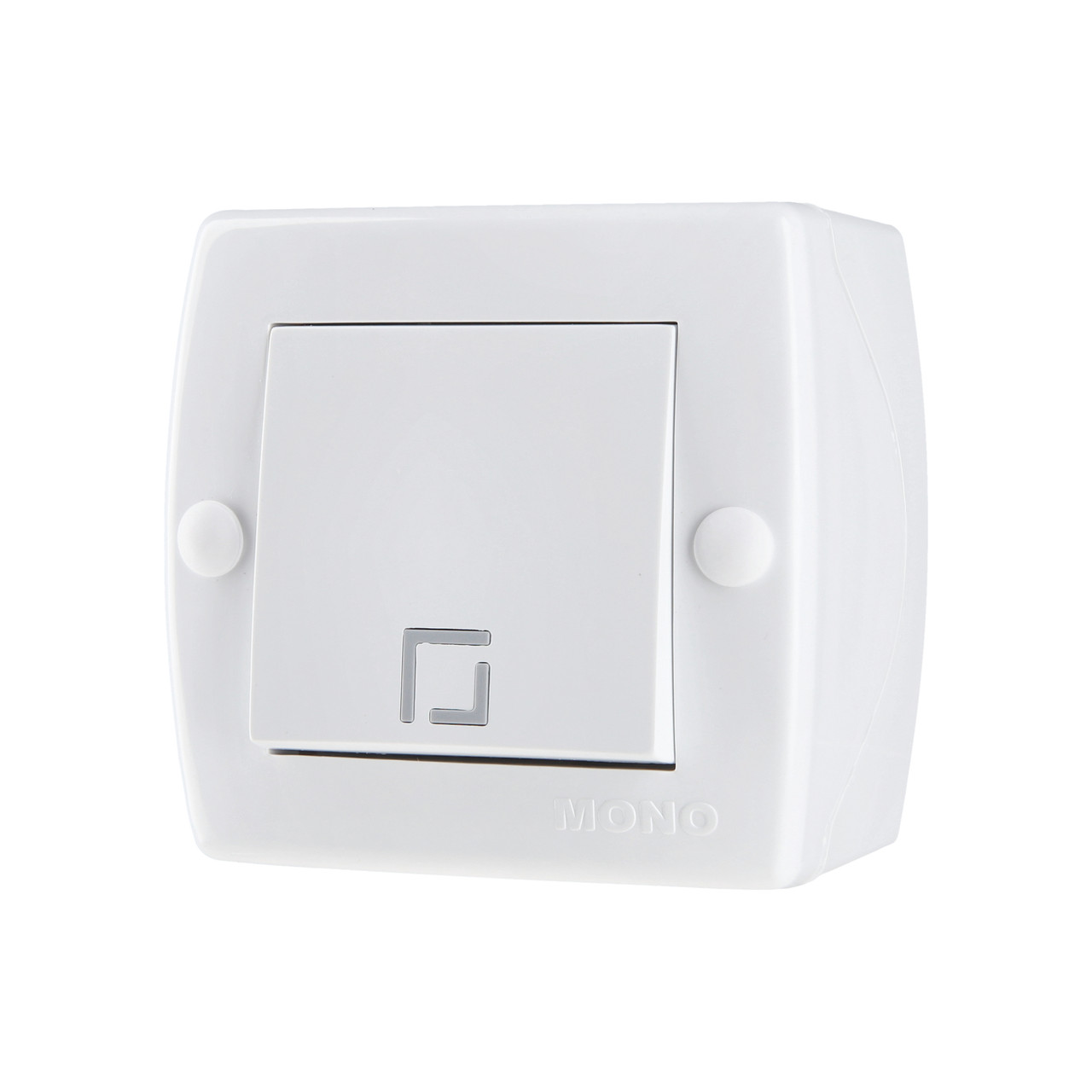 Вимикач одноклавішний Mono Electric OCTANS IP20 білий, фото 1