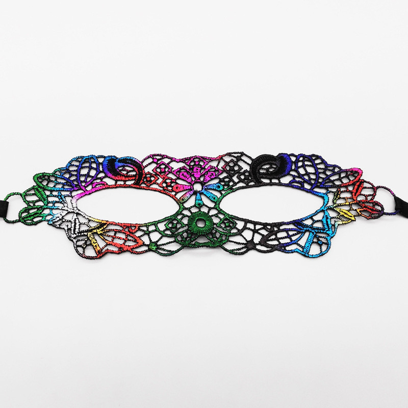 Ажурна маска на лице на зав`язках one size мультиколор, фото 1