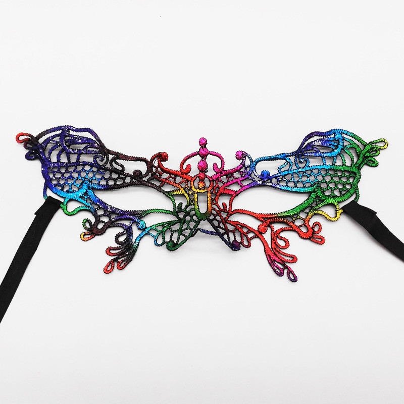 Ажурна маска на очі на зав`язках one size мультиколор, фото 1