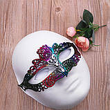 Венеціанська маска ажурна на зав`язках one size різнобарвний, фото 2