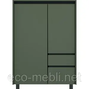 Комод  Лаундж REG 2D1S1K зелений димчатий /чорний ВМК Україна
