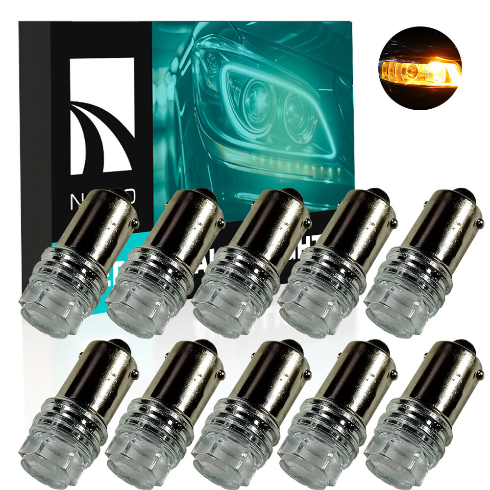 Комплект світлодіодних ламп NAPO LED BA9S-2835-3smd T4W Ba9s колір світіння бурштиновий 10 шт, фото 1