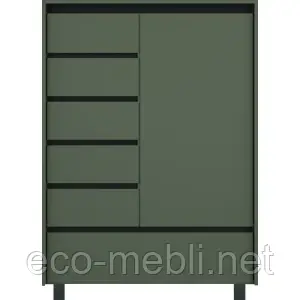 Комод Лаундж REG 2D5S1K зелений димчатий /чорний ВМК Україна