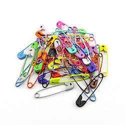 Шпильки англійські металеві 30х7х2 мм 0,7 мм 50 шт. Різних кольорів