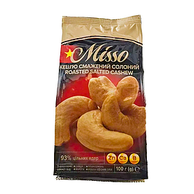 Кеш'ю ядра смажені, Misso, солоні, 100 г, Україна