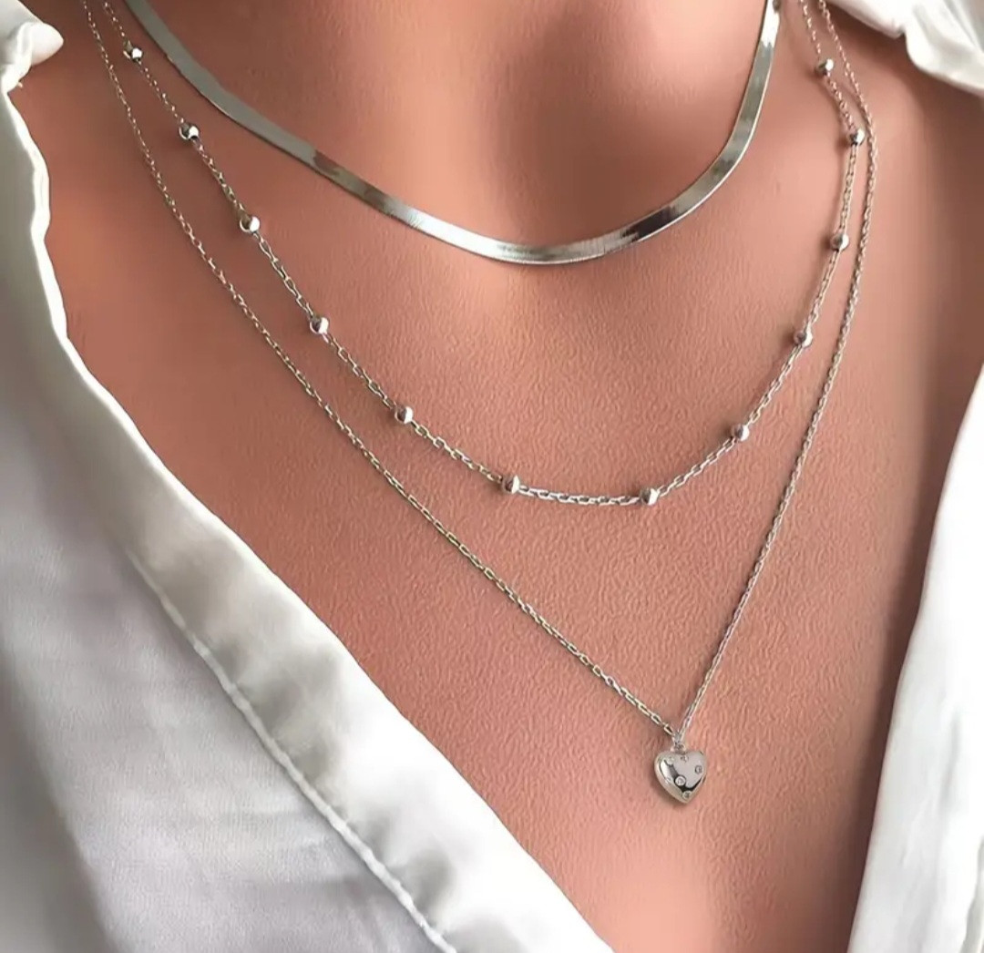 Потрійний ланцюжок з підвіскою нержавіюча Stainless Steel Медична сталь код 9290