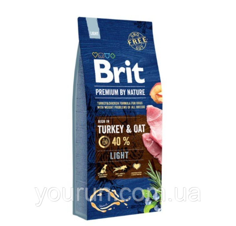Brit Premium (Брит Преміум) Dog Light Turkey &Oats - Корм для собак з надмірною вагою 3 кг