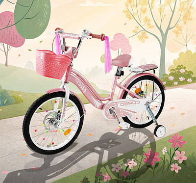 Двоколісний велосипед біцикл 20" дівчинці з 6 років Міський транспорт дитині лисапед Сталева рама Доп колеса